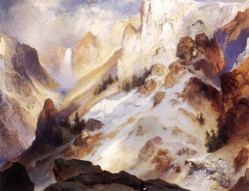 Yellowstone Canyon Rocky Mountains School Thomas Moran Oil Paintings